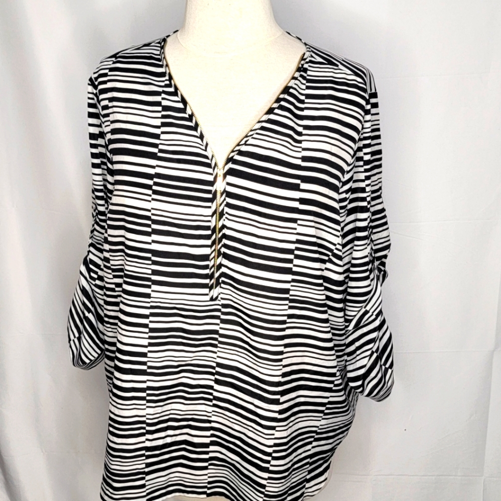 Calvin Klein Plus Size Black/White Blouse‎ Size 3X